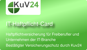 Ihre KuV24 IT-Haftpflicht-Card KuV24 IT-Haftpflicht-Card